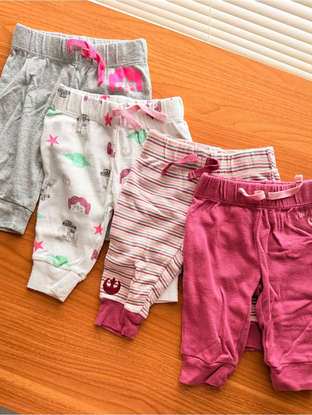 Star Wars Girls' Pink, Gray, White and Green Pajama Bottoms - 4-Pack